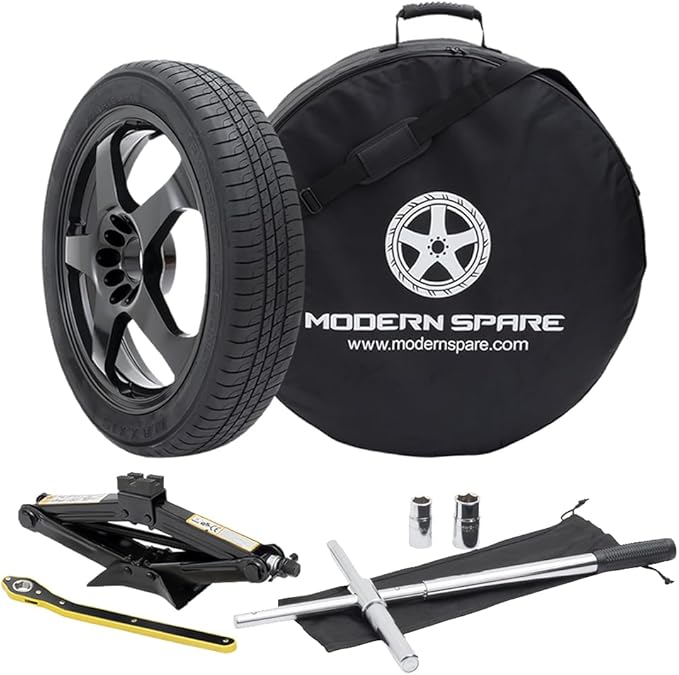 Modern Spare Complete Compact Spare Tire Kit With Carrying Case - Compatible with 2019-2025 Cadillac XT4