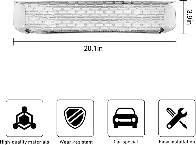 Linskip Modular Bumper Gap Insert Compatible with 2021-2025 Ford Bronco(Not for ACC/Sensors), Enhancing Vehicle Front Appearance, Modular Bumper Gap Cover for Bronco Accessories(Chrome)