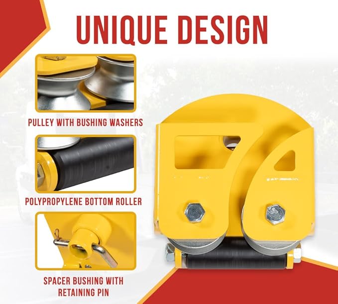 Mytee Products Quick Installation Side Puller Recovery Tool for Vehicle Towing & Angled Winching - 9,000 lbs WLL Powder Coated Steel Compatible with Steel & Aluminum Flatbed Trailers