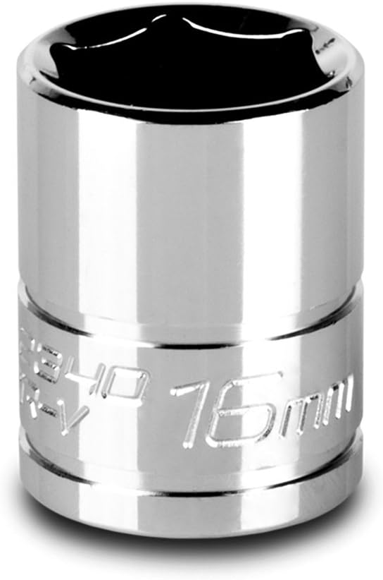 Capri Tools 16 mm Shallow Socket, 3/8-Inch Drive, 6-Point, Metric