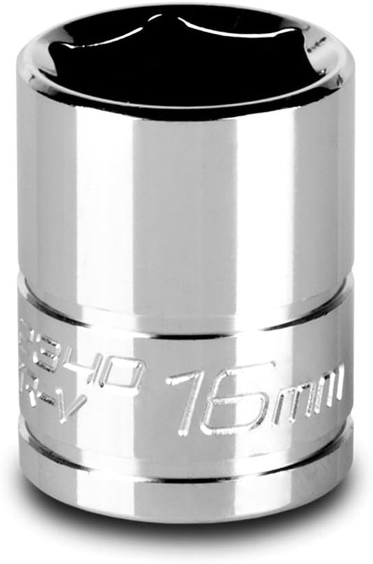 Capri Tools 16 mm Shallow Socket, 3/8-Inch Drive, 6-Point, Metric