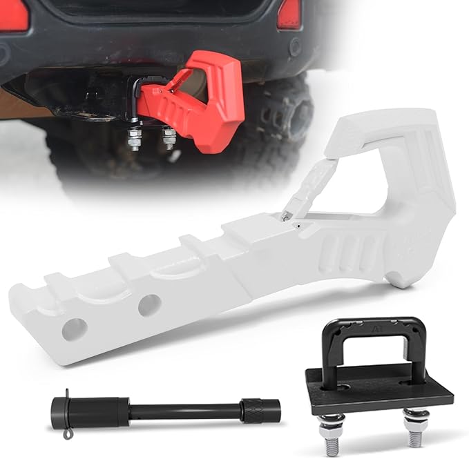 Truck Hitch - 2" Receiver Hitch with Scorpion Tail Tow Hook; 88000 Lbs Break Strength; Drop Forged Steel; White