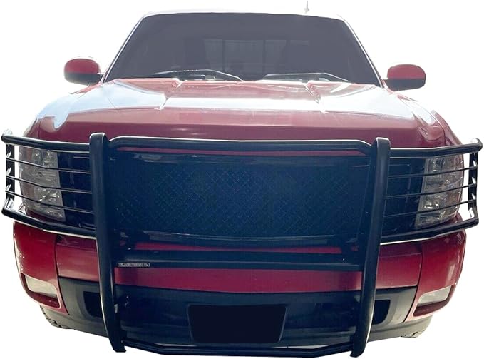 Black Horse Grille brush Bumper Guard Modular Black Compatible with 2007-2013 Chevrolet Silverado 1500-17A035700A2MA