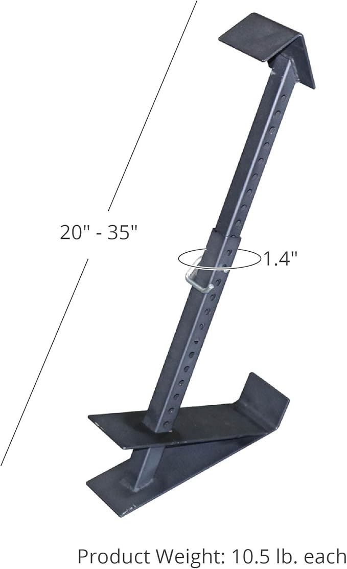 Titan Fitness Eccentric Hooks, Fully Adjustable 20" - 35" Steel Hook Barbell Attachment, Overload Lifting for Explosiveness, Fits Olympic-Sized Weight Plates, Squat or Bench Use, Weight Releasers