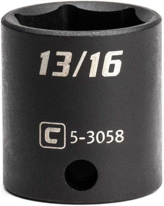 Capri Tools Shallow Impact Socket, 3/8-Inch Drive, 6-Point, SAE (13/16-Inch)