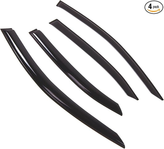 TuningPros Outside Mount Window Vent Visors Rain Guards Compatible with Lexus IS250 IS350 2014-2016 | Side Window Wind Deflectors Rain Shields | Smoke Tinted, 4 Pcs Set, DGWV-703