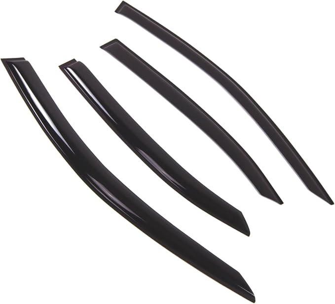 Tuningpros WD2-703B Dark Smoke 4 Pcs Set Window Visor (Outside Mount) Deflector Rain Guard Compatible with 2017-2018 Lexus IS250 IS350