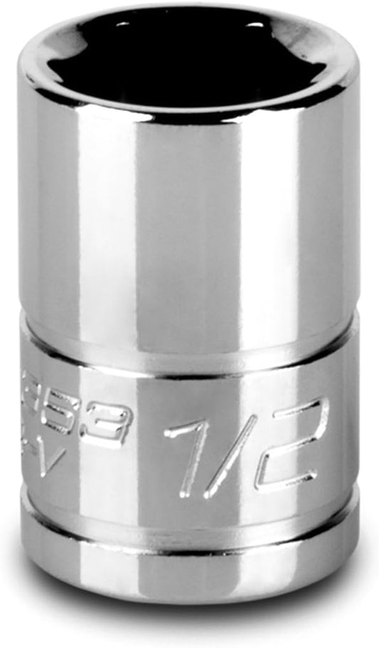 Capri Tools 3/8 in. Drive 1/2 in. 6-Point SAE Shallow Socket, steel (1-2353)