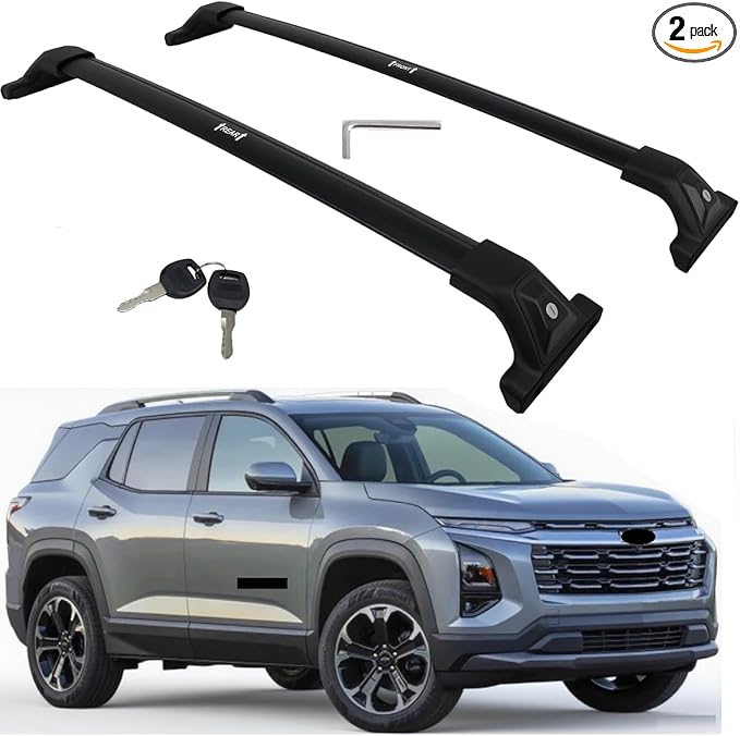 Upgraded 260lbs Lockable for Chevy Equinox 2025 2026 Roof Rack Cross Bars Rail Cargo Luggage Carrier Accessories (Not for EV)