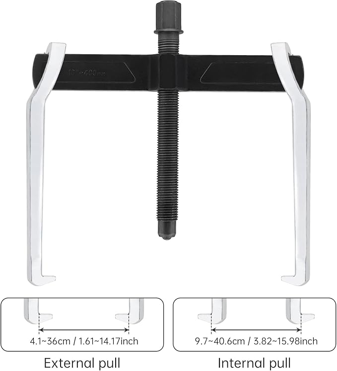 ChgImposs 16 Inch 2-Jaw Gear Puller, Heavy Duty CR-V Adjustable Reversible Bearing Puller Tool for External & Internal Removal of Pulleys, Flywheels, Bearings, Gears, Brake Drums