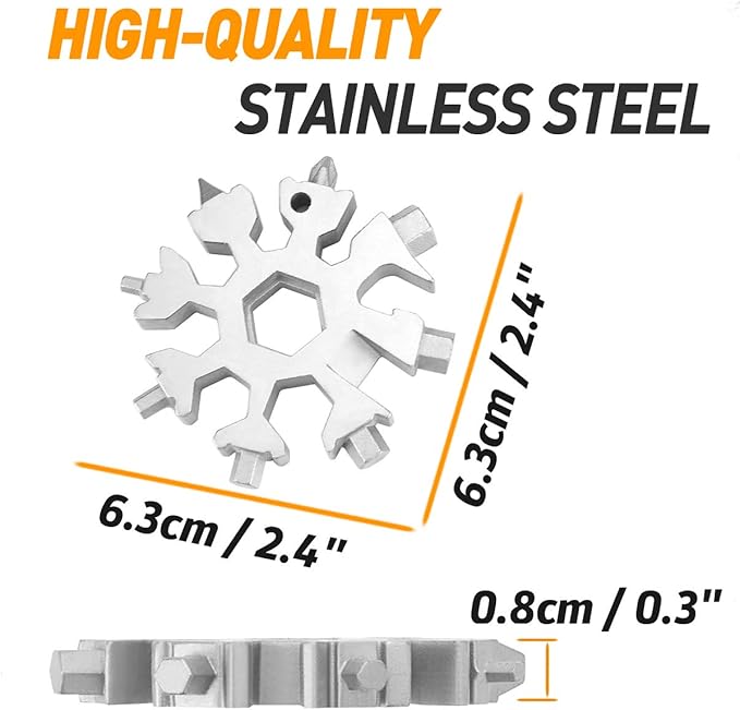 Stocking Stuffers Gifts for Men 18-in-1 Snowflake Multi Tool, Mens Gifts for Christmas, Anniversary Birthday Gifts for Men Husband Him, White Elephant Gifts for Dad Who Have Everything, Cool Gadgets