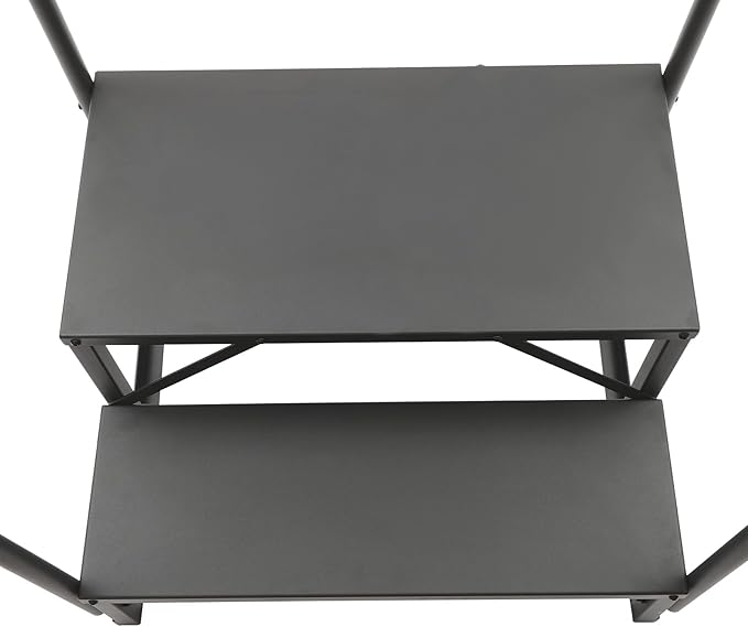 RV Steps with Handrail, 2 Step RV Stairs with Handrail, Update RV Ladders Mobile Home Stairs for Travel Trailers, Heavy Duty Camper Steps for Camper, Porch, Spa