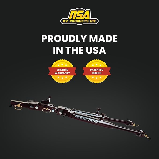 NSA RV - Hercules 12K Tow Bar w/Integrated ReadyBrake Surge System - 12,000 lbs Capacity, All-in-One, Made in USA