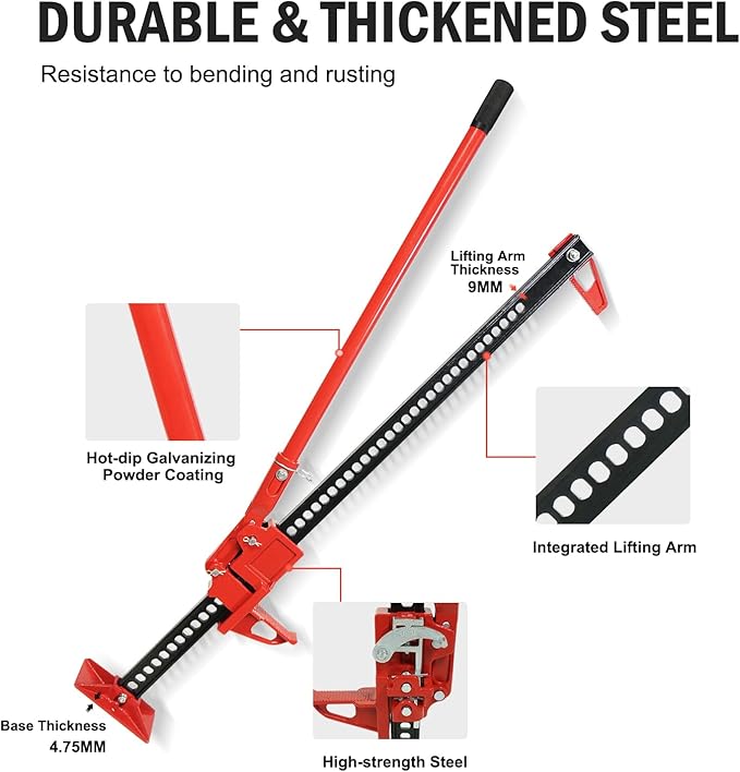 3 Ton Heavy Duty Farm Jack, 7000 Lb Capacity Ratcheting Off Road Utility Farm Jack for ATVs, Utility Vehicles, Off-Road Vehicles, Tractors, Trucks