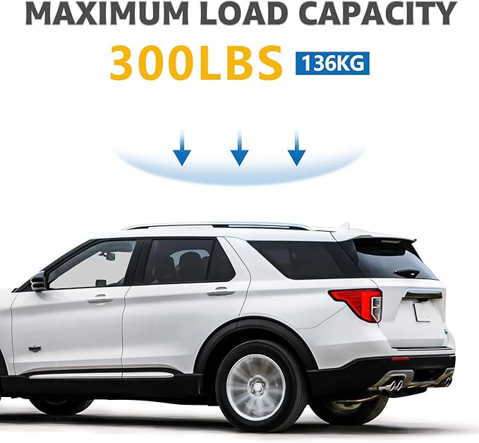 Roof Rack Cross Bars Compatible with Ford Explorer 2020-2026, Adjustable Aluminum Heavy Duty 300 LBS Anti-Theft Lock Cargo Carrier Rooftop Crossbar Accessories for Bike, Basket, Snowboard, Luggage