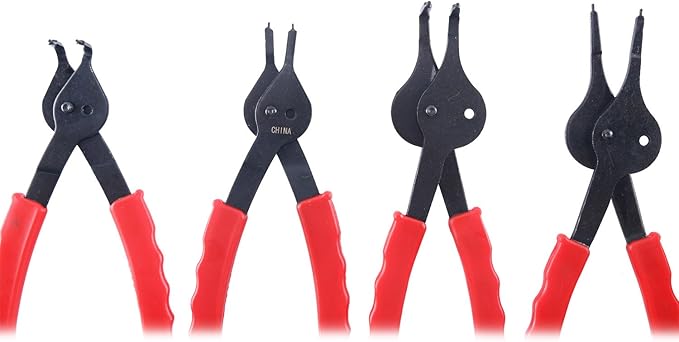 8milelake 10pcs Snap Ring Plier Set, Internal & External Circlip Pliers Set, Retaining Ring Circlip C Clip Pliers, Combination Retaining Clip Car Truck Motorcycle