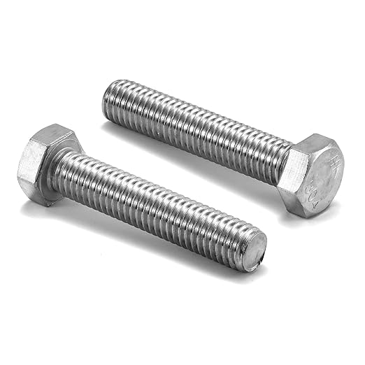 1/2-13 x 2-1/2" Hex Head Screw Bolt, 20Pcs 18-8 (304) Stainless Steel, Fully Threaded, Plain Finish, by SG TZH