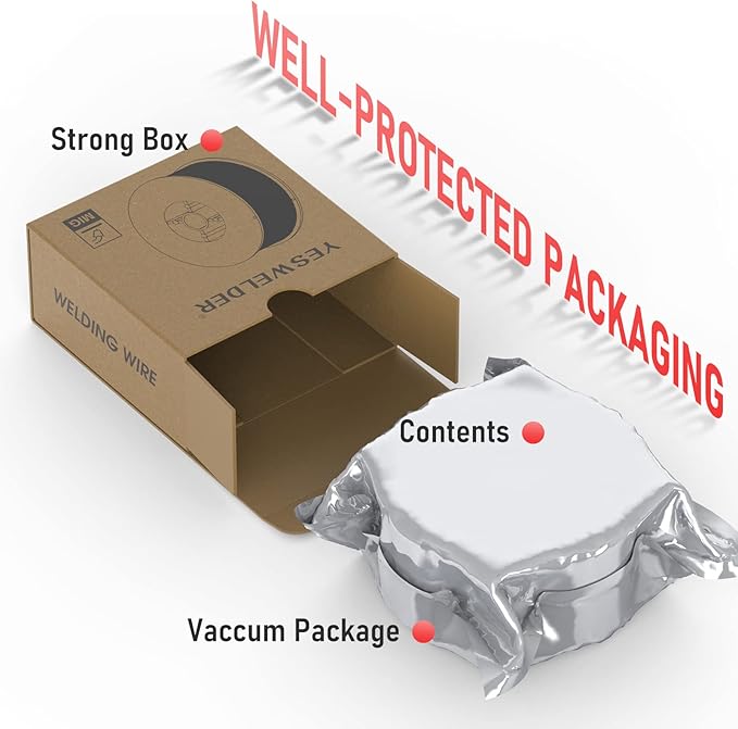 YESWELDER Flux Core Gasless MIG Wire, E71T-GS Mild Carbon Steel .030-Inch Diameter 2-Pound, Strong ABS Plastic Spool Welding Wire (5 Packs)