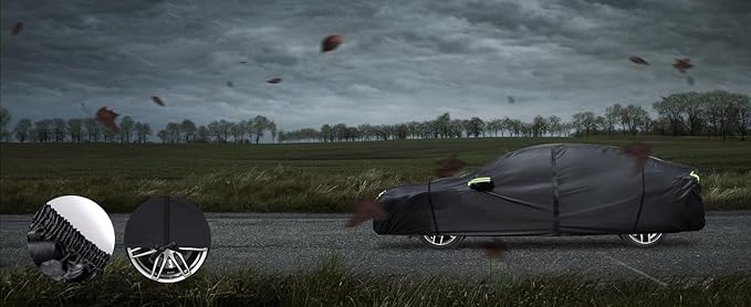 Car Cover Custom Fit for Honda Civic 1991-2025,Toyota Corolla 2000-2025,6 Layers Truck Cover Waterproof All Weather for Automobiles,Outdoor Full Exterior Cover,Rain, Sun, Wind Protection,Black