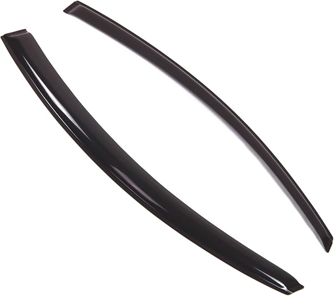 Tuningpros WD2-467 Dark Smoke 2 Pcs Set Window Visor (Outside Mount) Deflector Rain Guard Compatible with 1998-2010 Volkswagen Beetle