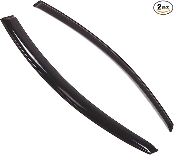 TuningPros Outside Mount Window Vent Visors Rain Guards Compatible with Volkswagen Beetle 1998-2010 | Side Window Wind Deflectors Rain Shields | Smoke Tinted, 2 Pcs Set, DGWV-467