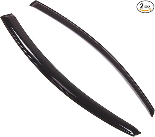 TuningPros Outside Mount Window Vent Visors Rain Guards Compatible with Volkswagen Beetle 1998-2010 | Side Window Wind Deflectors Rain Shields | Smoke Tinted, 2 Pcs Set, DGWV-467