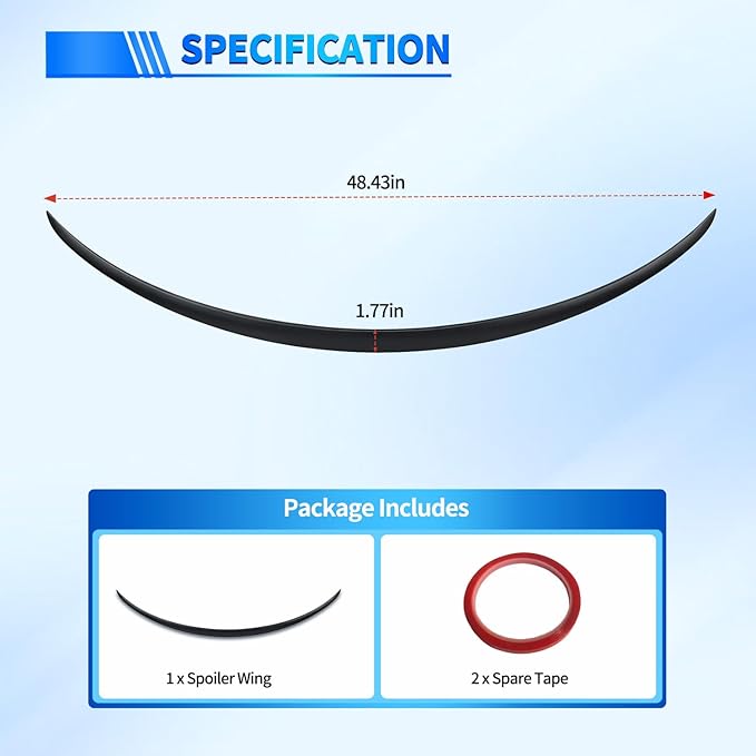 Nilight Spoiler Compatible with Tesla Model Y 2020 2021 2022 2023 2024 Spoilers for Cars Rear Spoiler Wing ABS Sporty Rear Trunk Lip Exterior Accessories Easy No-Drill Installation, Matte Black