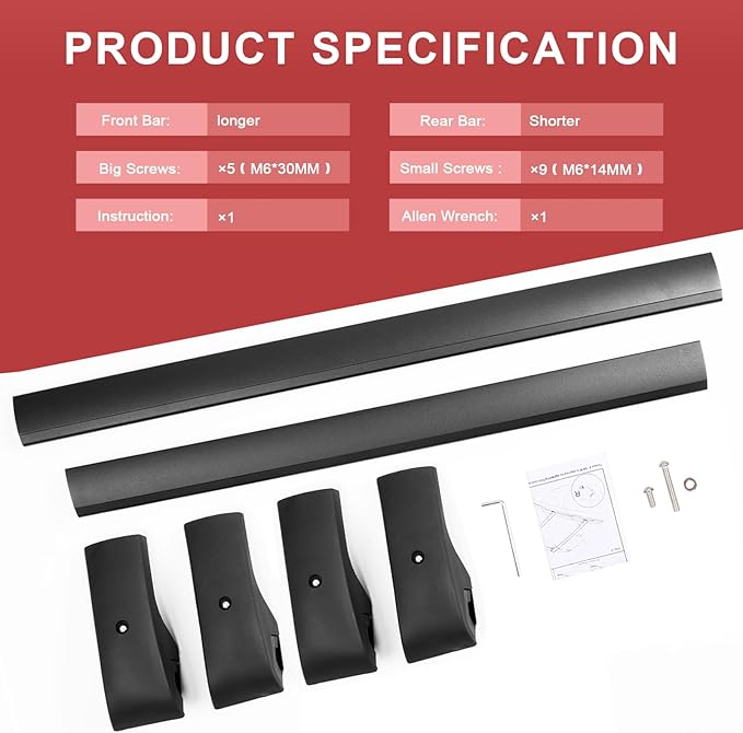 KINGGERI Roof Racks Cross Bars Replacement for Toyota RAV4 2013-2018 Accessories, Aluminum Rails Cross Bar Crossbars Rooftop Cargo Basket Carrier Bag Luggage Rails Snowboard Skiboard Bike