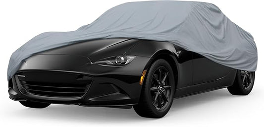 MotorTrend Universal Fit Car Cover (Small) - All-Weather Protection for Cars, Trucks & SUVs, Waterproof, UV Resistant, Scratch-Proof, Durable Vehicle Cover for Indoor & Outdoor - Fits Up to 157" (S)