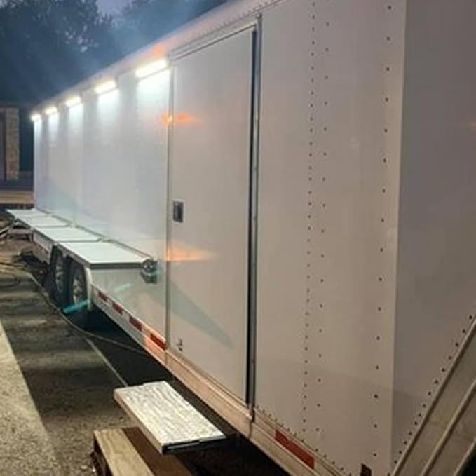 9 Inch LED RV Exterior Light, Work Scene Lighting Fixture, 12V/24V DC, 6000K Cool White, Down Angle Flood Beam, for Truck Boat Trailer Camper Van, Black Finish Aluminum Housing, 1 Pack