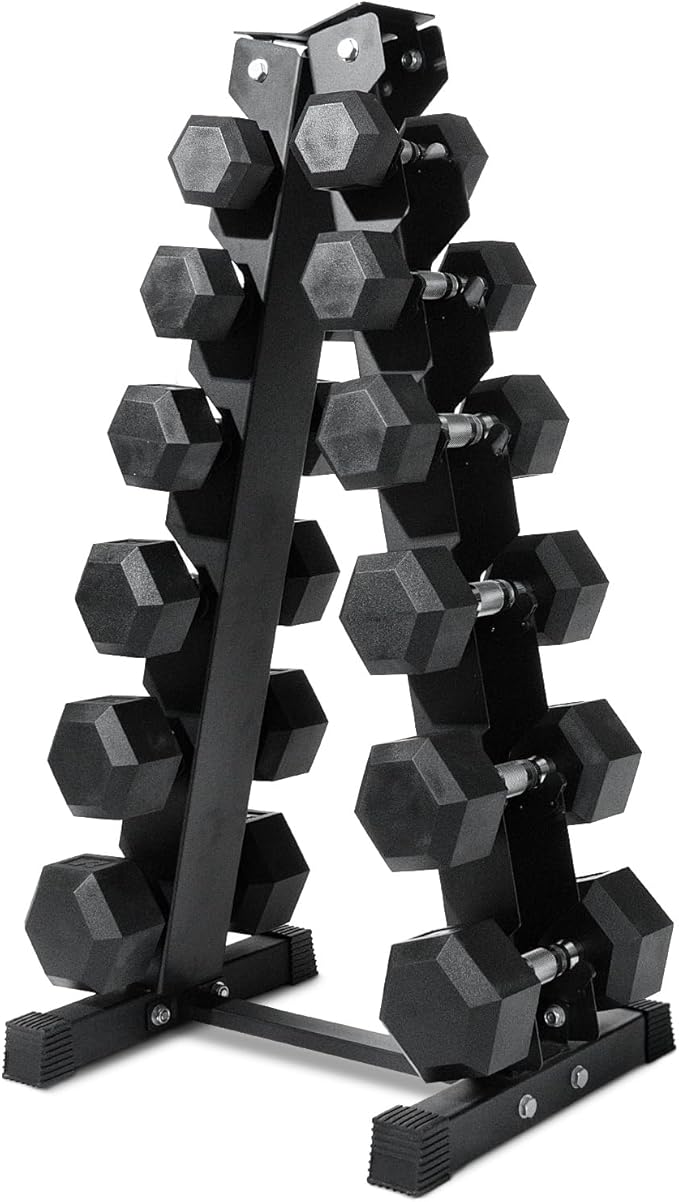 RitFit 5-650 LBS PVC Encased Hex Dumbbell Sets with Optional Rack for Home Gym, Hand weight with Chrome Handle for Strength Training, Workouts