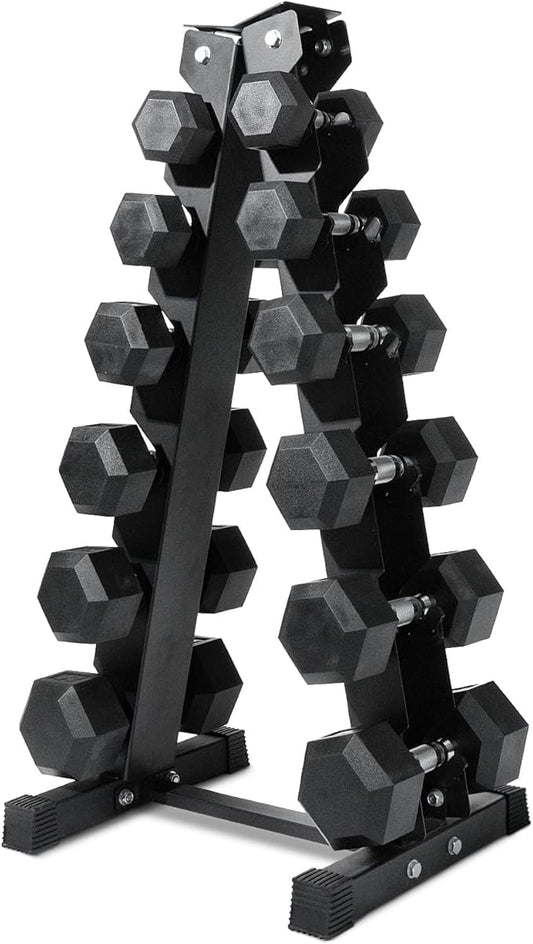 RitFit 5-650 LBS PVC Encased Hex Dumbbell Sets with Optional Rack for Home Gym, Hand weight with Chrome Handle for Strength Training, Workouts