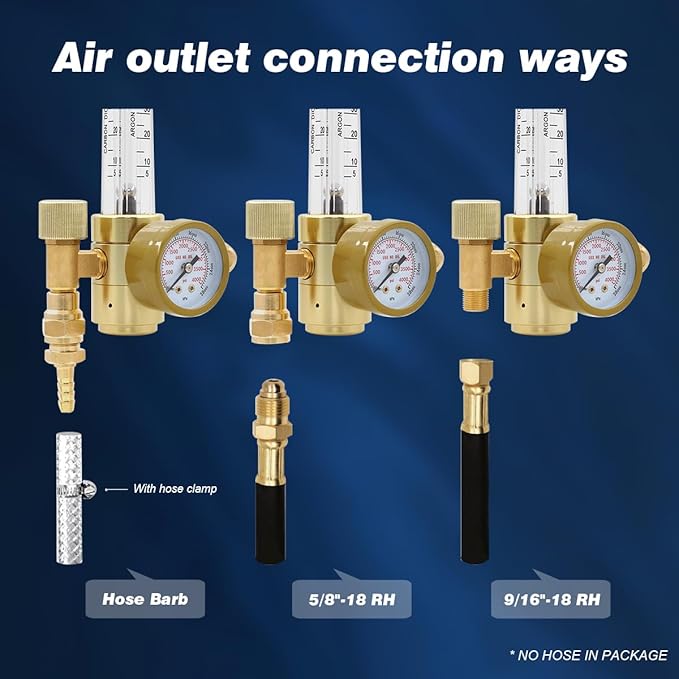 Argon CO2 MIG TIG Flow Meter Gas Regulator Gauge for MIG TIG Welding 0-60CFH CGA580