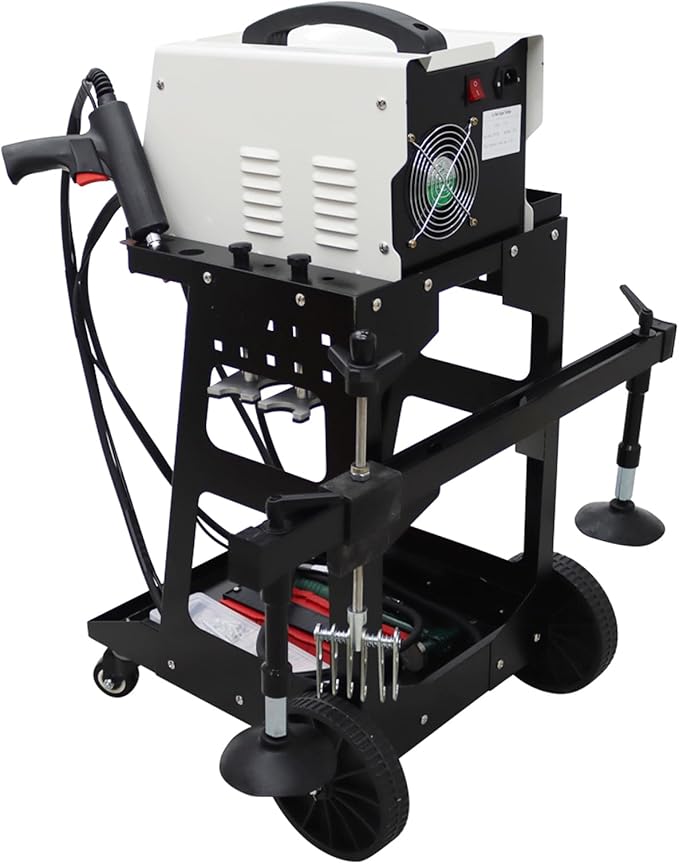 Aluminum SPOT Welder Machine Dent Pulling Machine Vehicle Dent Puller for Car Body Dent Repair with Black Tool Cart 220V