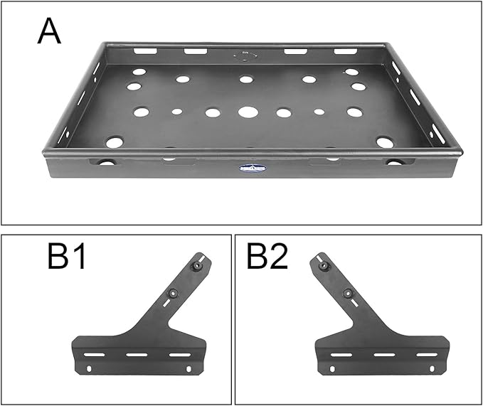Hooke Road JLU Rear Trunk Cargo Cover Basket Rack Luggage Storage Carrier Tray for 2018-2025 Jeep Wrangler JLU 4-Door Hardtop & Sky One-Touch Power Top