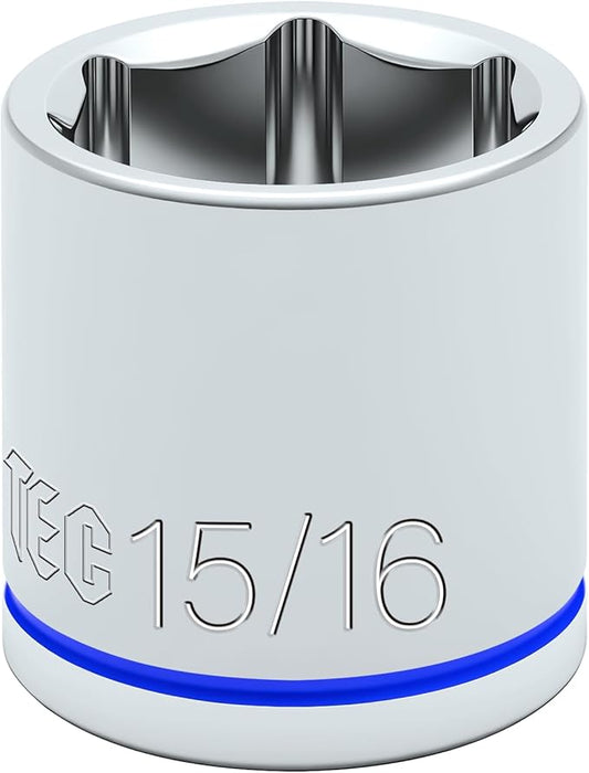 6-Point Shallow Impact Socket, 3/8-Inch Drive 15/16" Socket, CR-V Drive Socket for Auto Repairing and Household