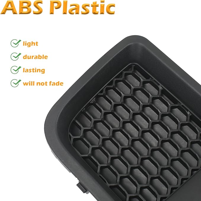 Front Lower Bumper Grille Insert Bezel Covers, Pair Set Replacement for 2015-2017 Jeep Renegade