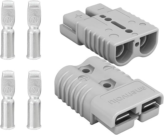 175A Connector Quick Connect Disconnect Genderless Battery Plug Connector 1/0AWG for 2 Pack Red Suitable for Car Trailer Motor Winch Forklift