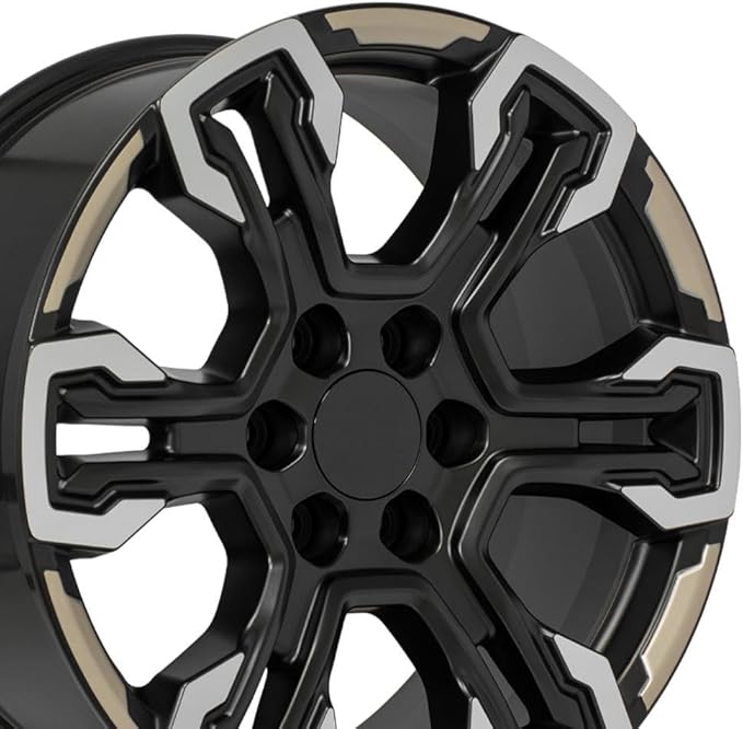 OE Wheels CV65 20 Inch Rims Fit Silverado 1500 ZR2 Style 6x139.7 20x9 Satin Black Machined Face - Two Tone - Hollander 14089 (Set of 4)
