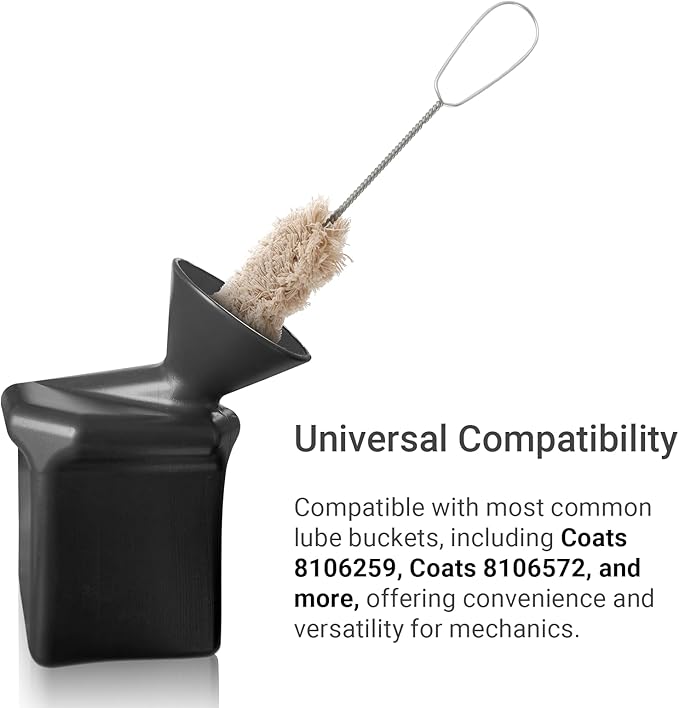 Extra Long Handle Tire Lubricant Brush Applicator Swab Set (Pack of 4), 12.5 Inch Long, Come with Tread Depth Gauge | Universal Fit for Most Common Lube Buckets