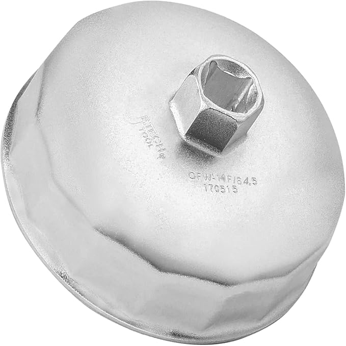 Jetech Oil Filter Cap Wrench 64.5mm x 14 Flute, Cartridge Type Socket Removal Tool with 14 Flutes and 64.5mm Inner Diameter