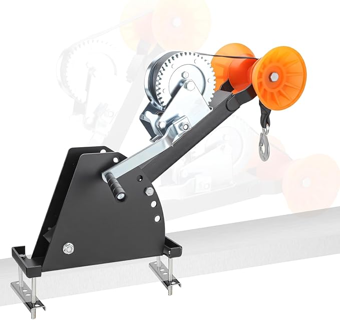 Marine Winch Support with Roller, Adjustable with Tow Winch Mount for 3“ to 4” W x 4” H Trailer Tongue Marine Trailer Winch Strut/Marine Winch Support