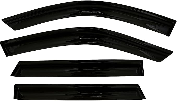 2015-2019 Tape-On Side Window Visor Deflectors Rain Guards for Subaru Outback Dark Tinted Protectors 2016 2017 2018
