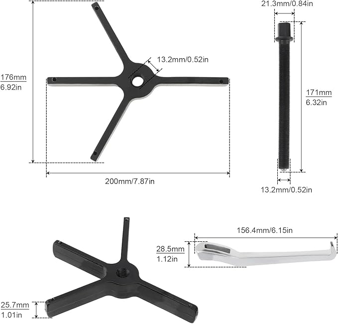 ChgImposs 8" 2 Jaw 3 Jaw Gear Puller, Adjustable Bearing Puller, Reversible Removal Tool for Internal External Pulling, Puller Tool for Removal of Pulleys Flywheels Bearings Gears