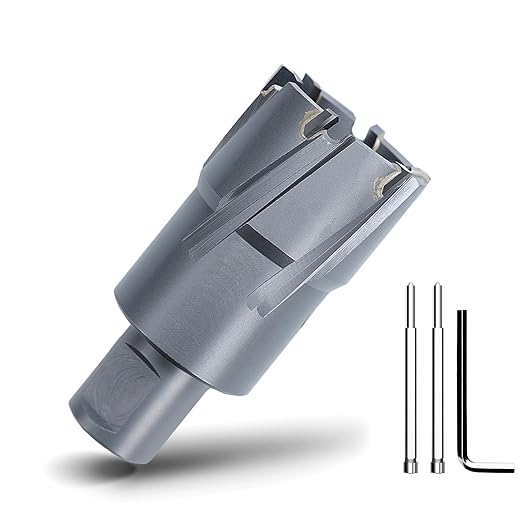 1-2/3" x 1-3/8" Annular Cutter with Weldon Shank,Carbide Tip Annular Drill Bit for Stainless Steel, Iron (1-3/8" Depth, 1-2/3" Diameter)