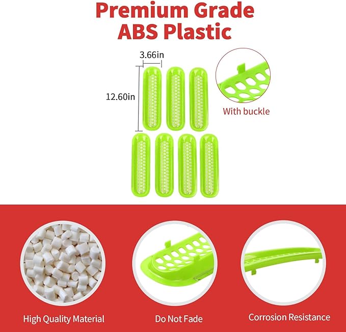 Mesh Grill Insert Grille Inserts Cover Fit for 2007-2018 Jeep Wrangler JK JKU(Green)