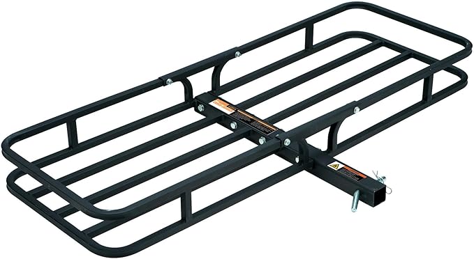Rockland Heavy Duty Steel Cargo Carrier, 500 LBS, 53.5" x 19.5" x 4", Hitch Mount for 2" Receivers, Compatible with Class III & IV, Heat-Resistant, Durable, Easy Assembly