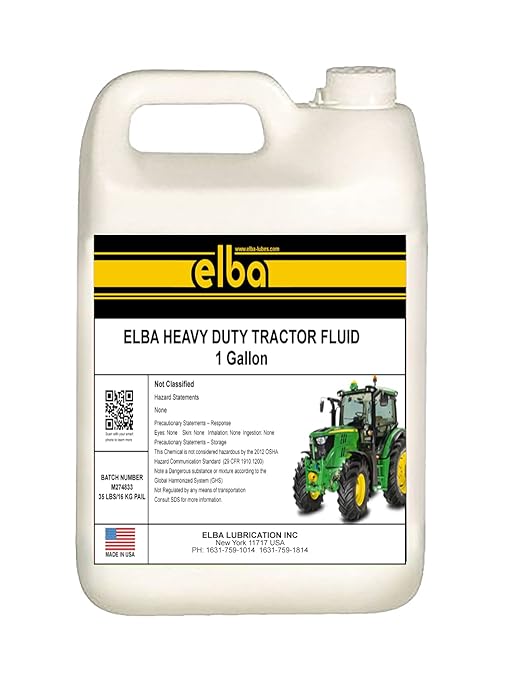 Elba Heavy Duty Tractor Hydraulic Fluid | Hydraulic Oil & Transmission Fluid | J20C Equivalent | (1 Gallon)