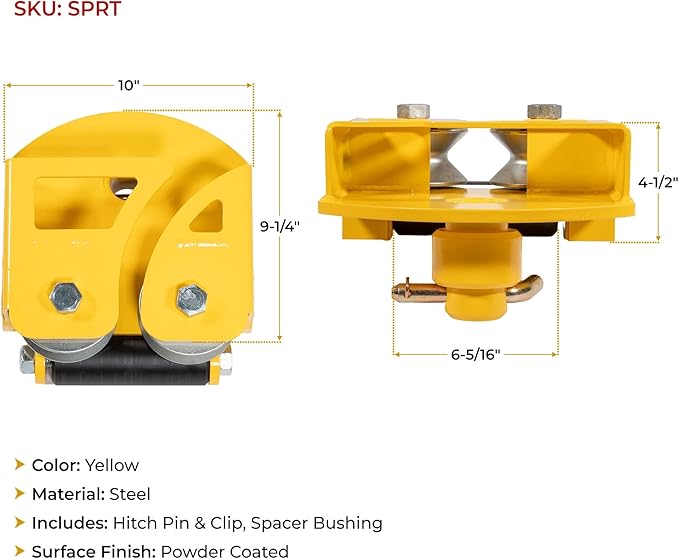 Mytee Products 2 Pack Quick Installation Side Puller Recovery Tool for Vehicle Towing & Angled Winching - 9,000 lbs WLL Powder Coated Steel Compatible with Steel & Aluminum Flatbed Trailers