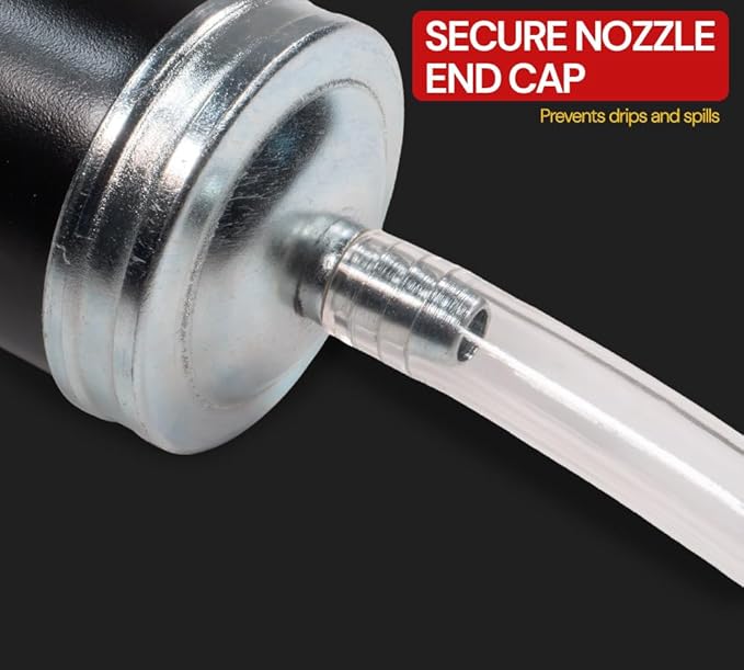 Mytee Products Automotive Fluid Extractor Pump Compatible with Non-Corrosive Fluids, Gear Oils, Lubricants, and Engine Oil - 16 Oz Suction Gun with 12" Vinyl Hose & Manual Oil Change Syringe